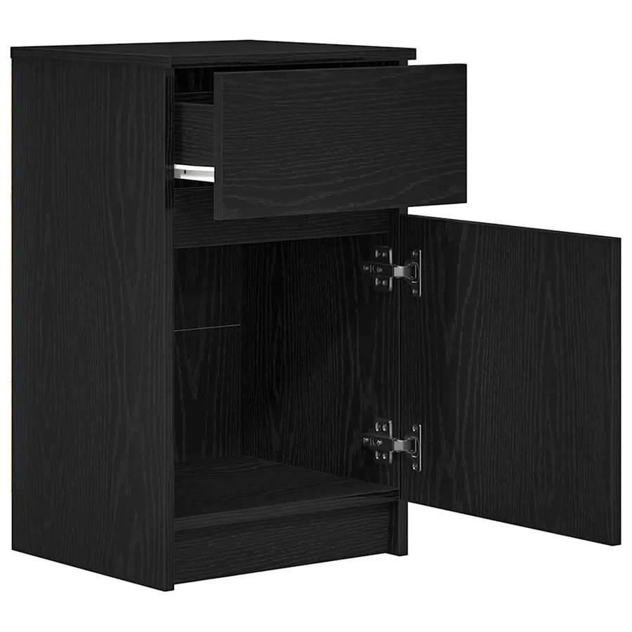 Tables de chevet 2 pcs noir 39x35x65 cm bois d’ingénierie - 6
