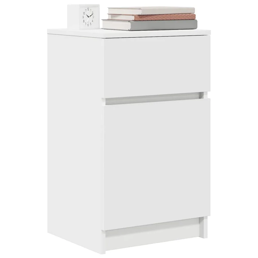 Tables de chevet 2 pcs blanc 39x35x65 cm bois d’ingénierie - 4