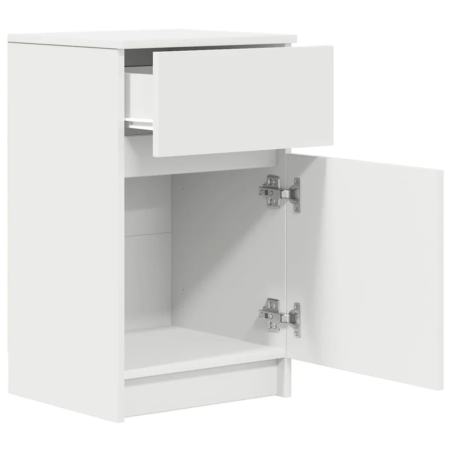 Tables de chevet 2 pcs blanc 39x35x65 cm bois d’ingénierie - 6
