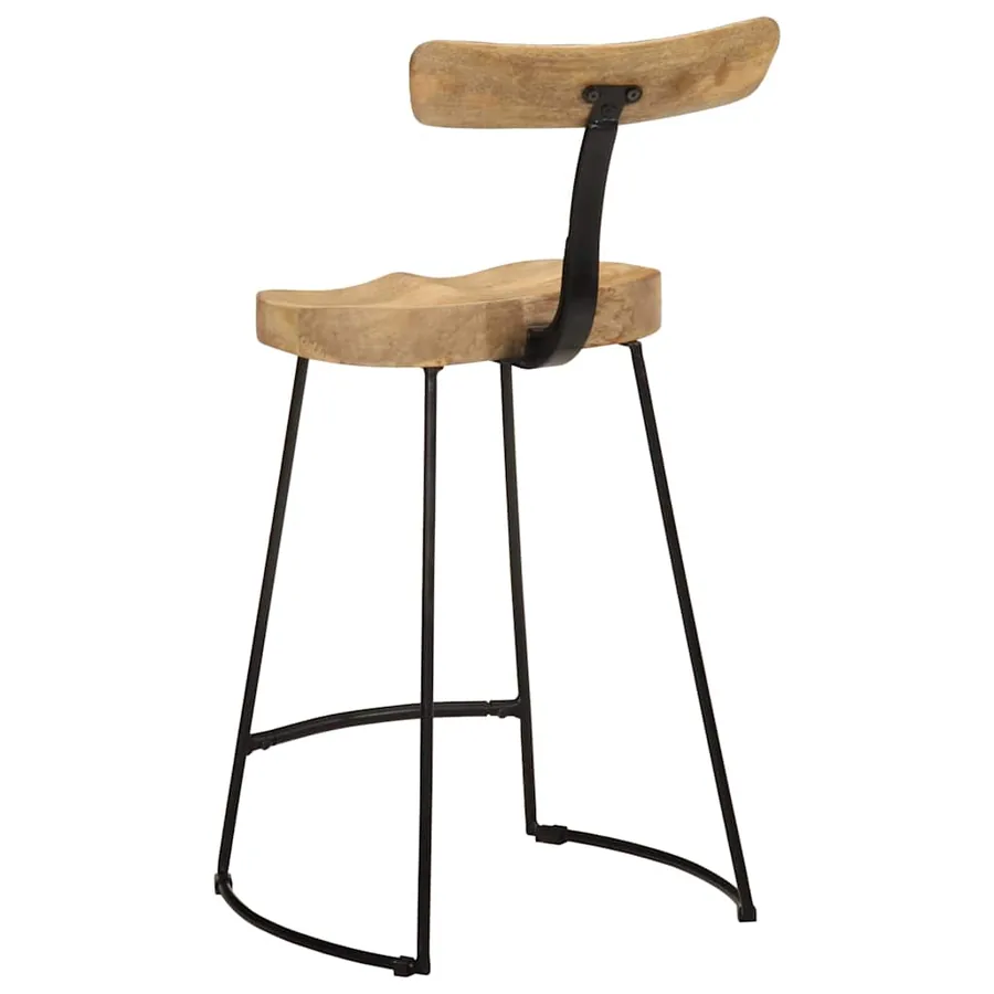 Tabourets de bar lot de 2 49x43x88 cm bois de manguier massif - 4