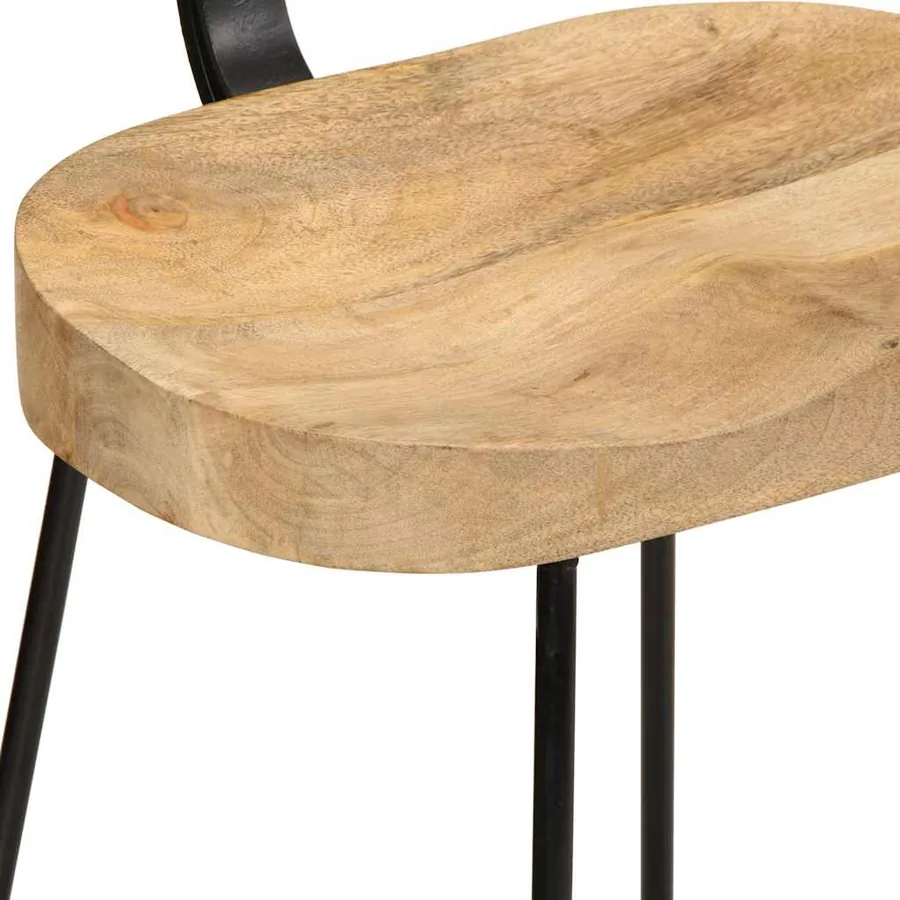 Tabourets de bar lot de 2 49x43x88 cm bois de manguier massif - 6