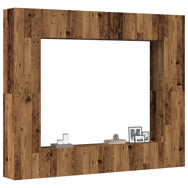 Ensemble de meuble TV mural 8 pcs vieux bois bois d'ingénierie
