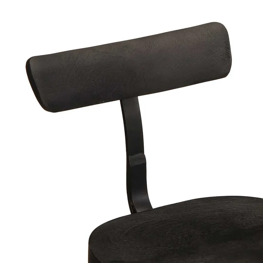 Tabourets de bar lot de 2 noir 49x43x79 cm bois manguier massif - 5