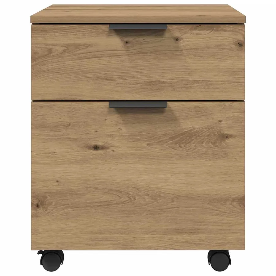 Classeur mobile avec roues chêne artisanal 45x38x54 cm - 5