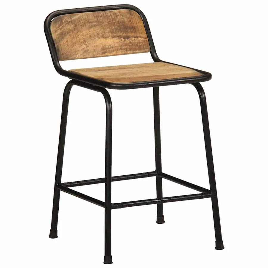 Tabourets de bar lot de 2 pcs bois massif manguier brut - 10