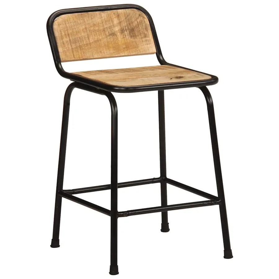 Tabourets de bar lot de 2 pcs bois massif manguier brut - 12