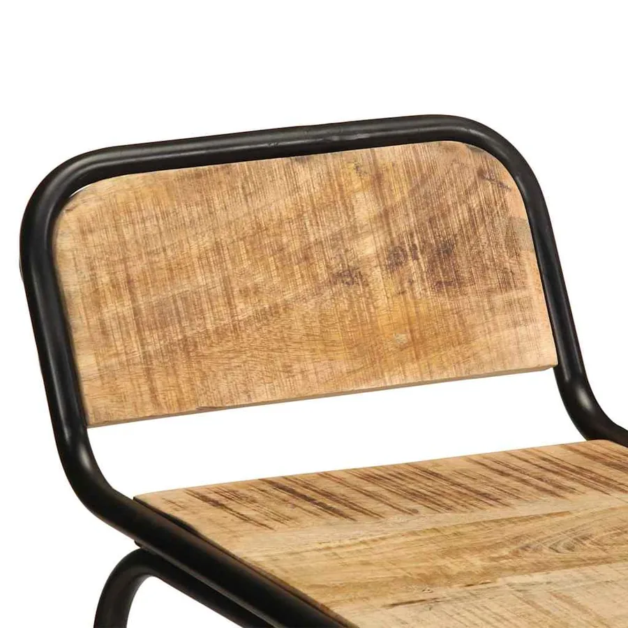 Tabourets de bar lot de 2 pcs bois massif manguier brut - 5