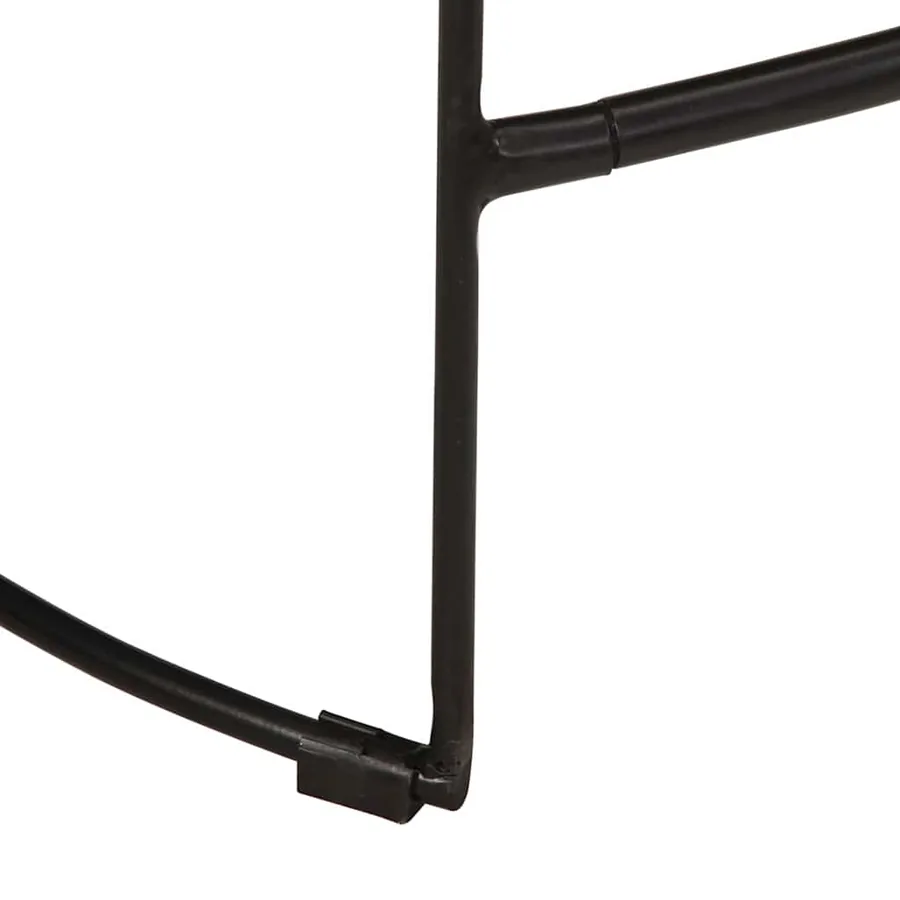 Tabourets de bar lot de 2 noir 46x38x52 cm bois manguier massif - 6
