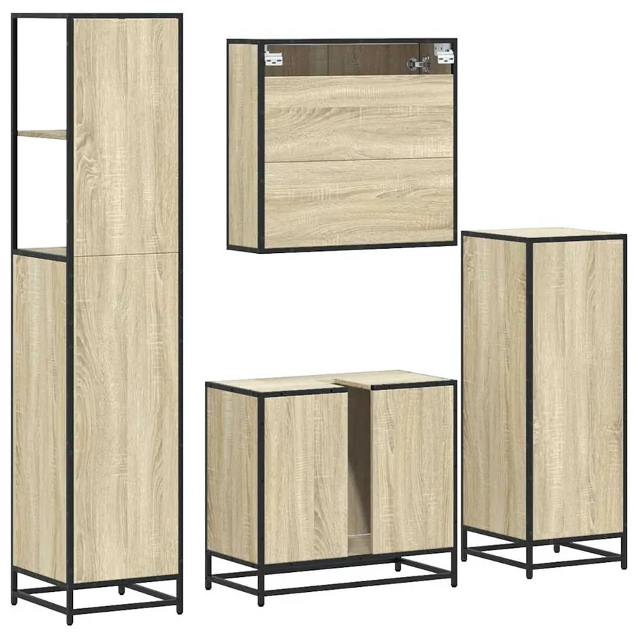 Ensemble de meubles de salle de bain 4 pcs chêne sonoma - 8
