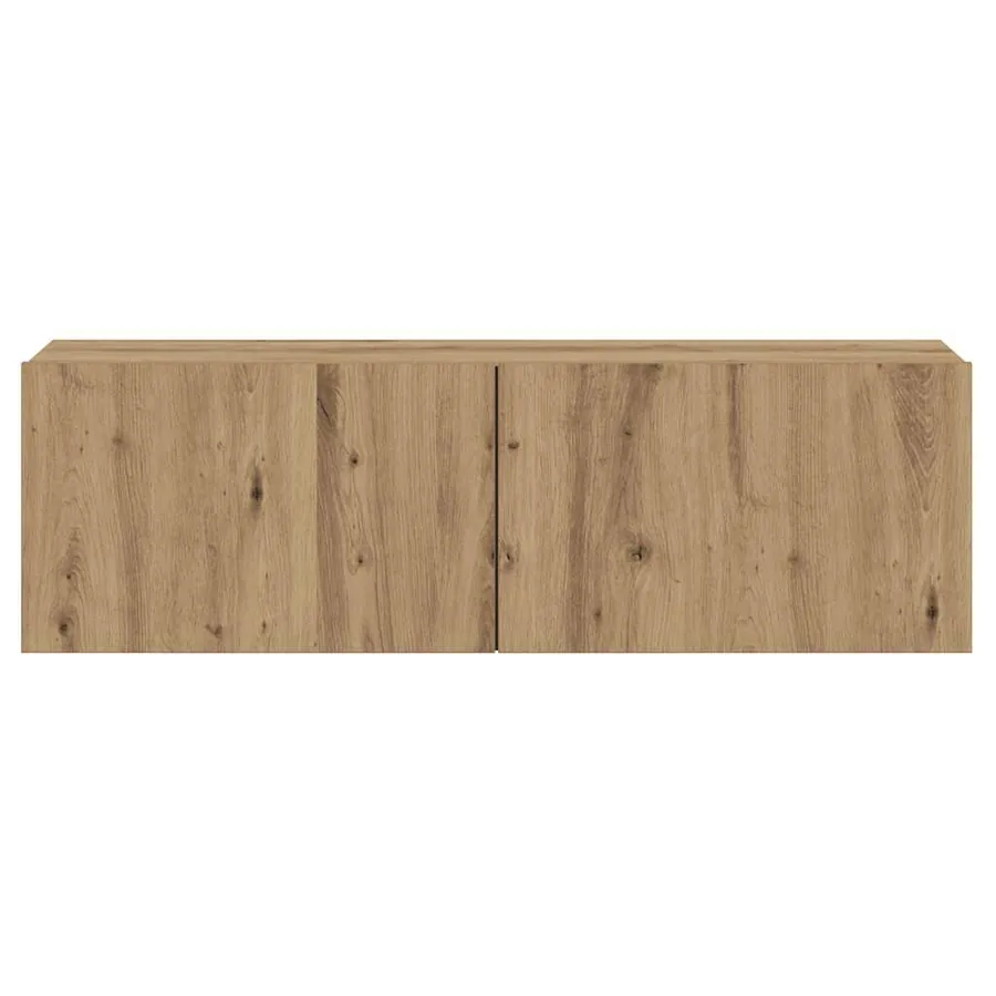 Meuble TV mural chêne artisanal 80x30x30 cm bois d'ingénierie - 5