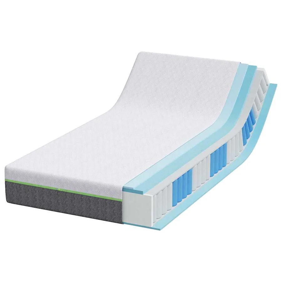 Matelas Blanc et Gris 120 x 200 cm Tissu jacquard - 3
