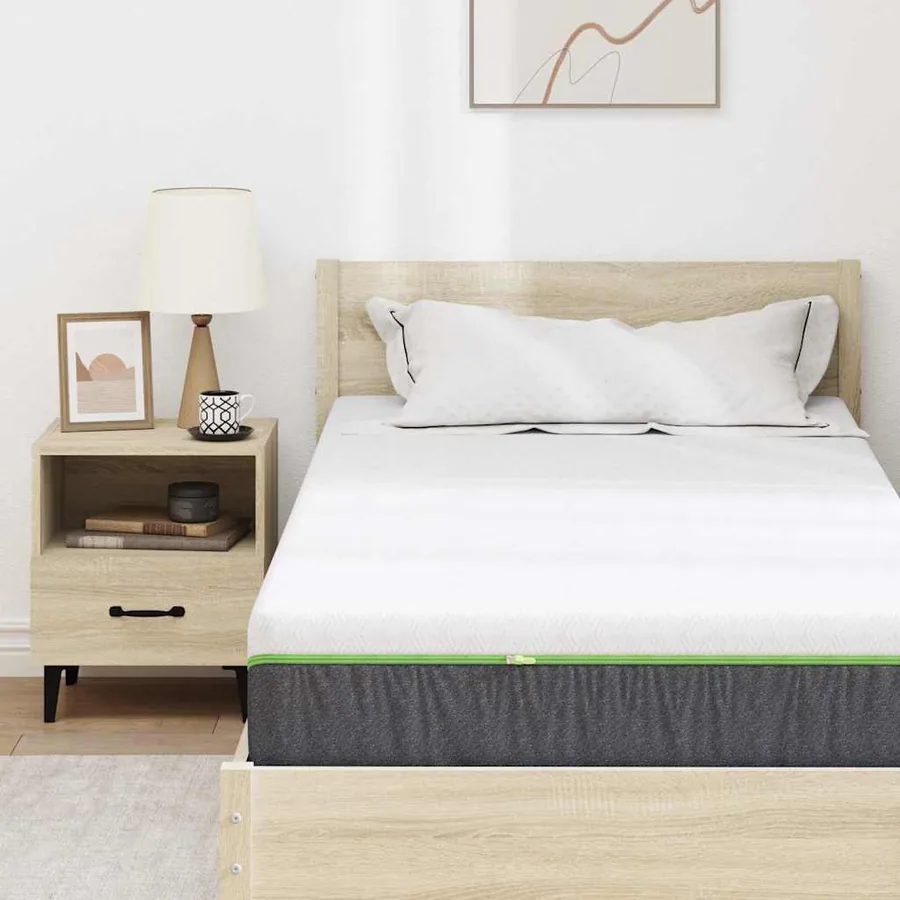 Matelas Blanc et Gris 120 x 200 cm Tissu jacquard - 7
