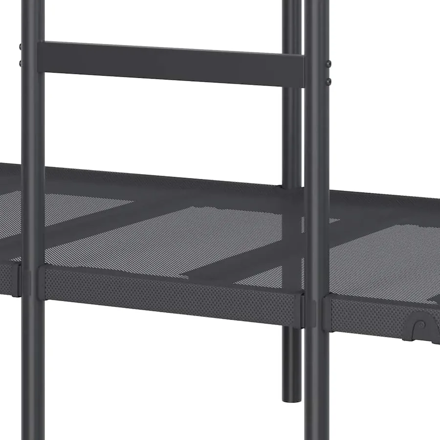 Lit superposé sans matelas noir 100x190 cm acier - 9