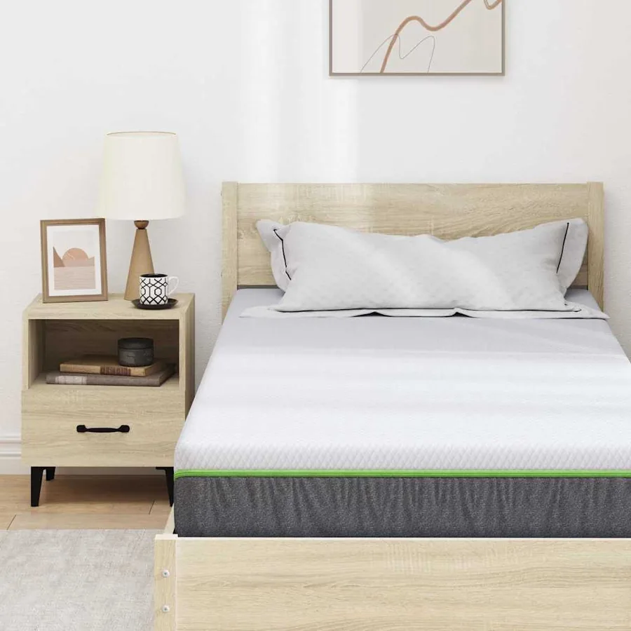 Matelas Blanc et Gris 100 x 200 cm Tissu jacquard - 7