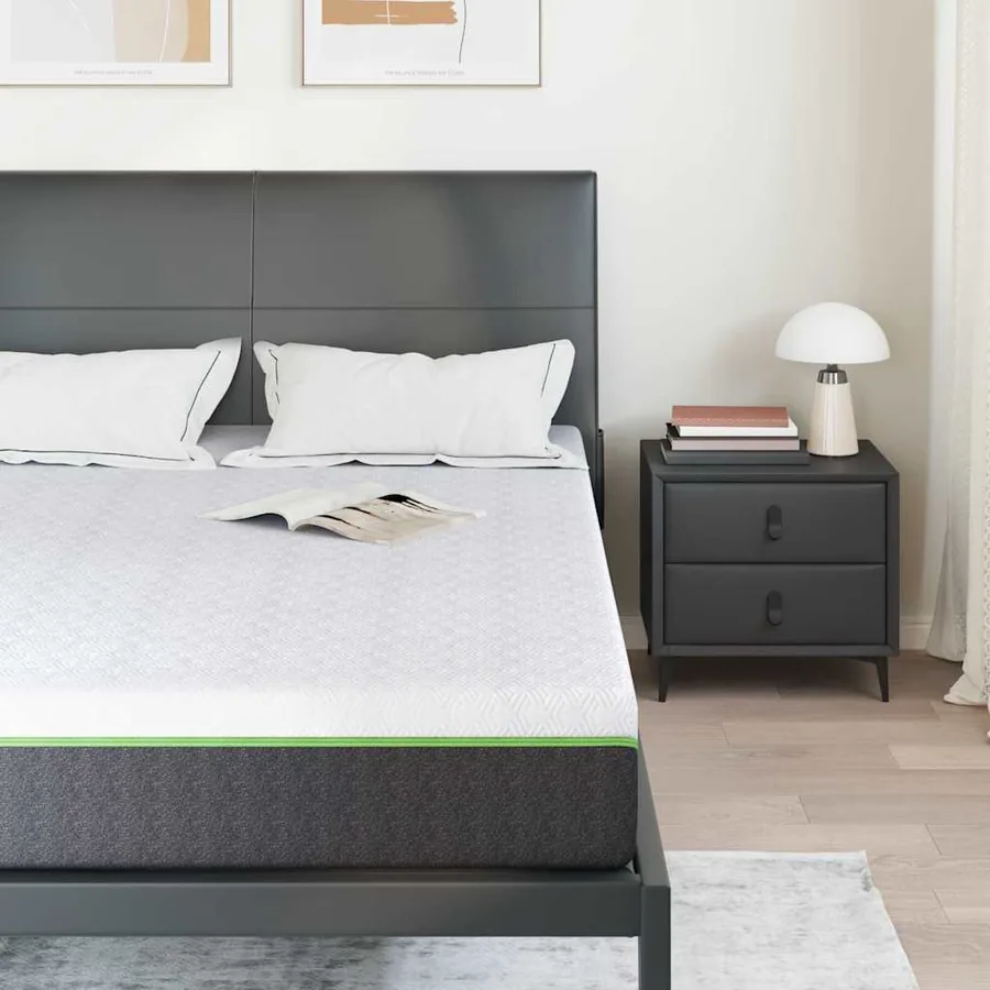 Matelas Blanc et Gris 140 x 200 cm Tissu jacquard - 3