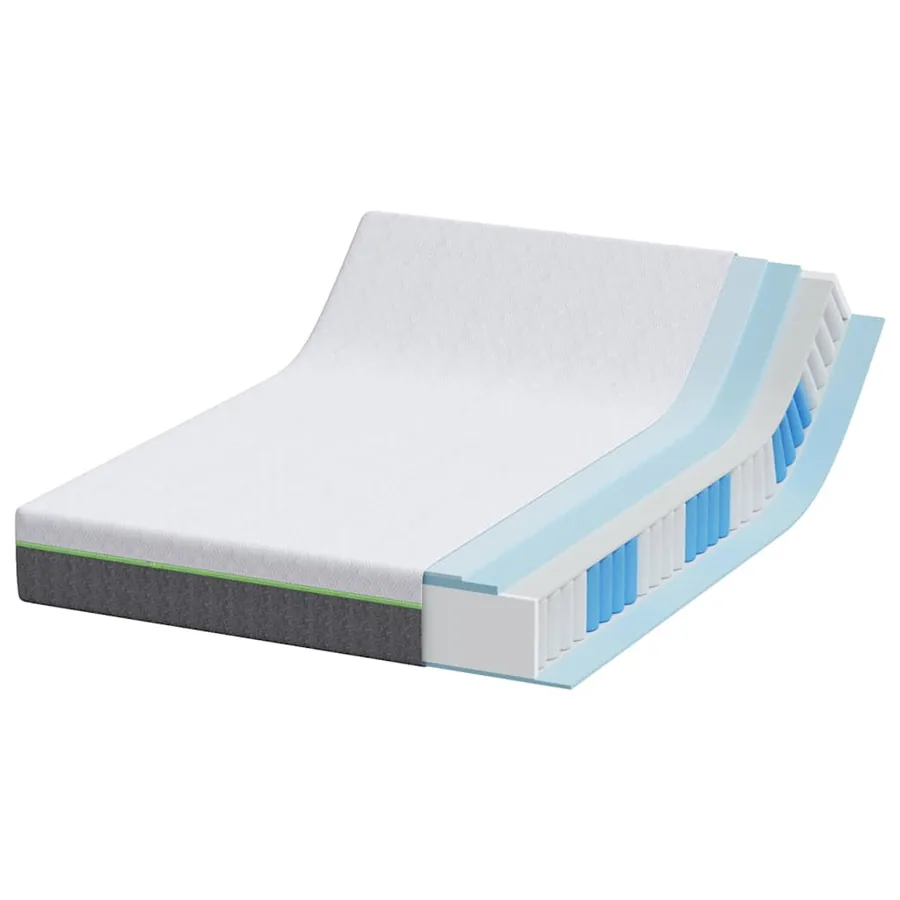 Matelas Blanc et Gris 140 x 200 cm Tissu jacquard - 4