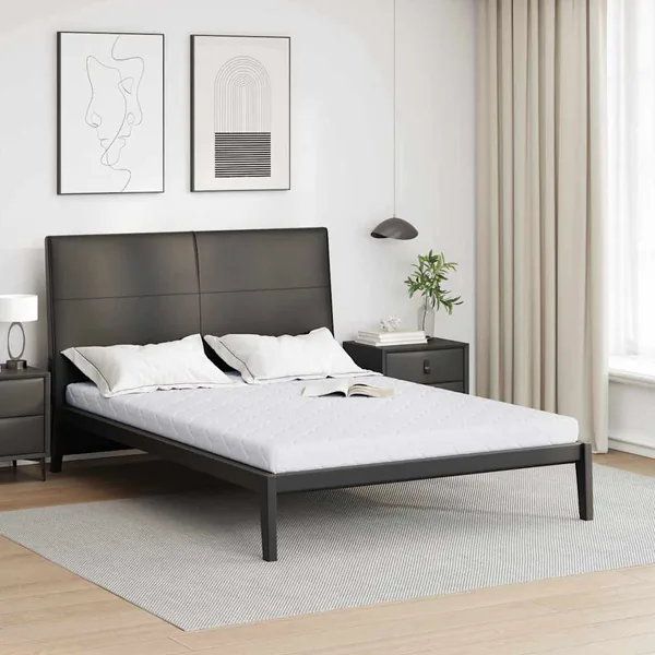 Matelas Blanc 140 x 190 cm Tissu jacquard