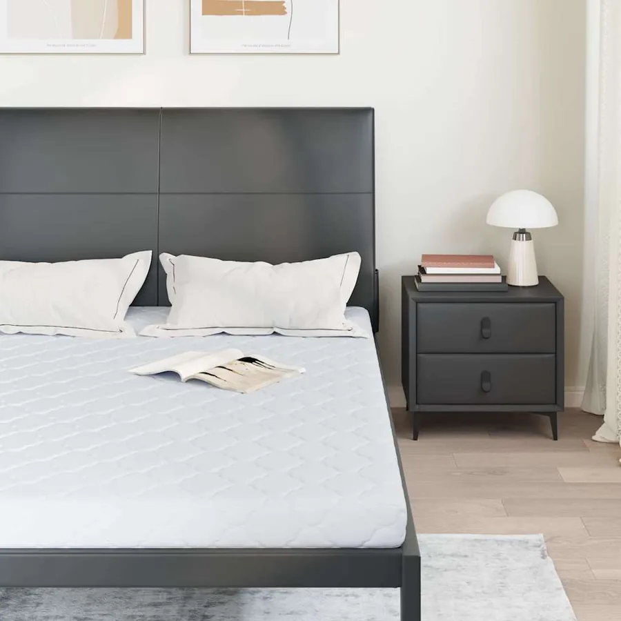 Matelas Blanc 140 x 190 cm Tissu jacquard - 3