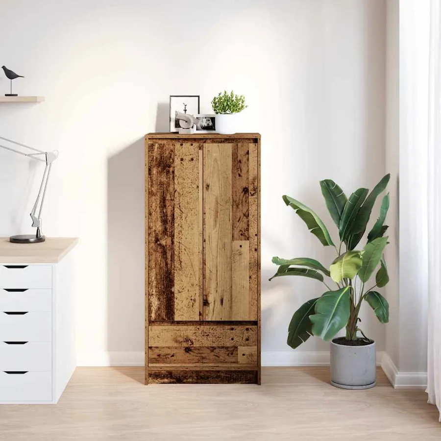 Armoire avec tiroir vieux bois 55,5x34x119,5 cm bois ingénierie - 3