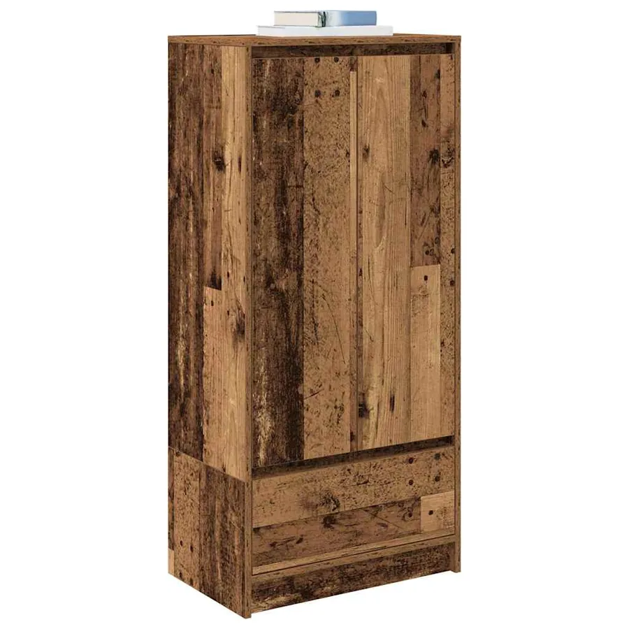 Armoire avec tiroir vieux bois 55,5x34x119,5 cm bois ingénierie - 4