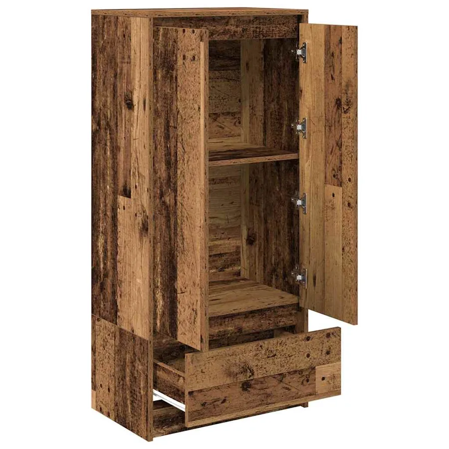 Armoire avec tiroir vieux bois 55,5x34x119,5 cm bois ingénierie - 5