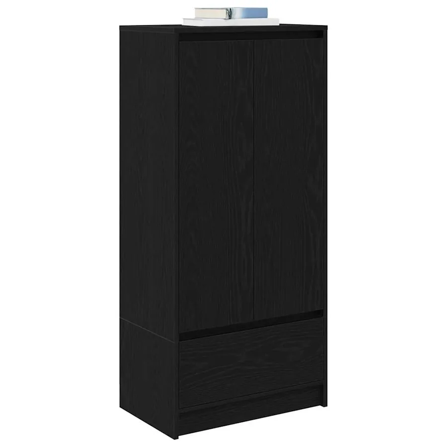 Armoire avec tiroir chêne noir 55,5x34x119,5 cm bois ingénierie - 4