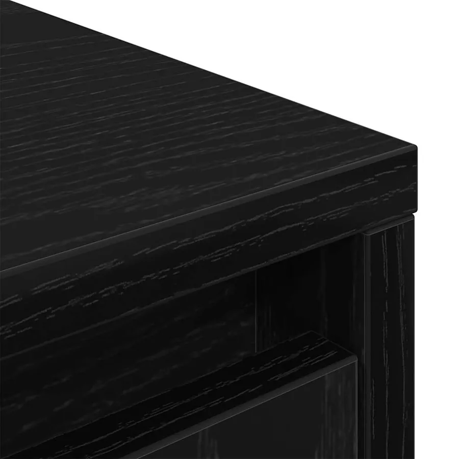 Armoire avec tiroir chêne noir 55,5x34x119,5 cm bois ingénierie - 9