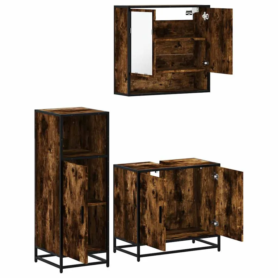Ensemble de meubles de salle de bain 3 pcs Chêne fumé - 6