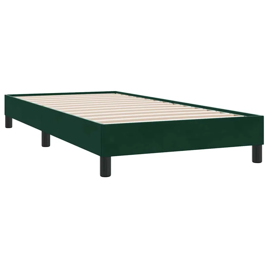 Sommier à lattes de lit et matelas vert foncé 90x210 cm velours - 5
