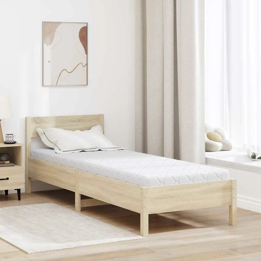 Matelas Blanc 70 x 200 cm Tissu jacquard