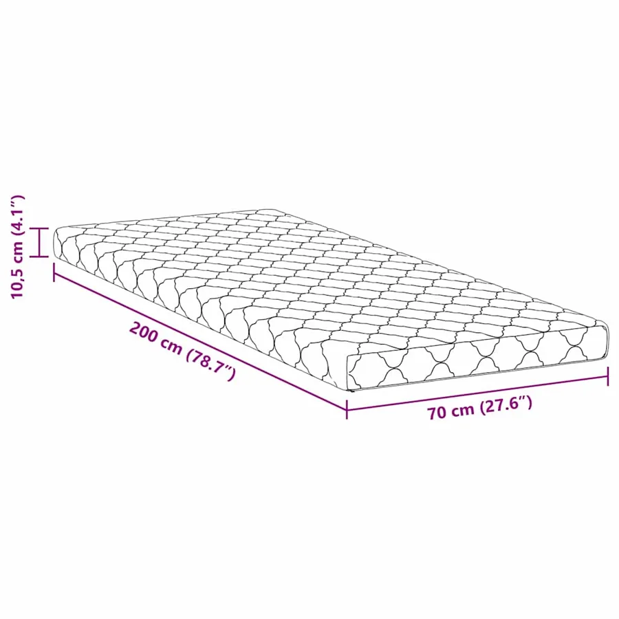 Matelas Blanc 70 x 200 cm Tissu jacquard - 11