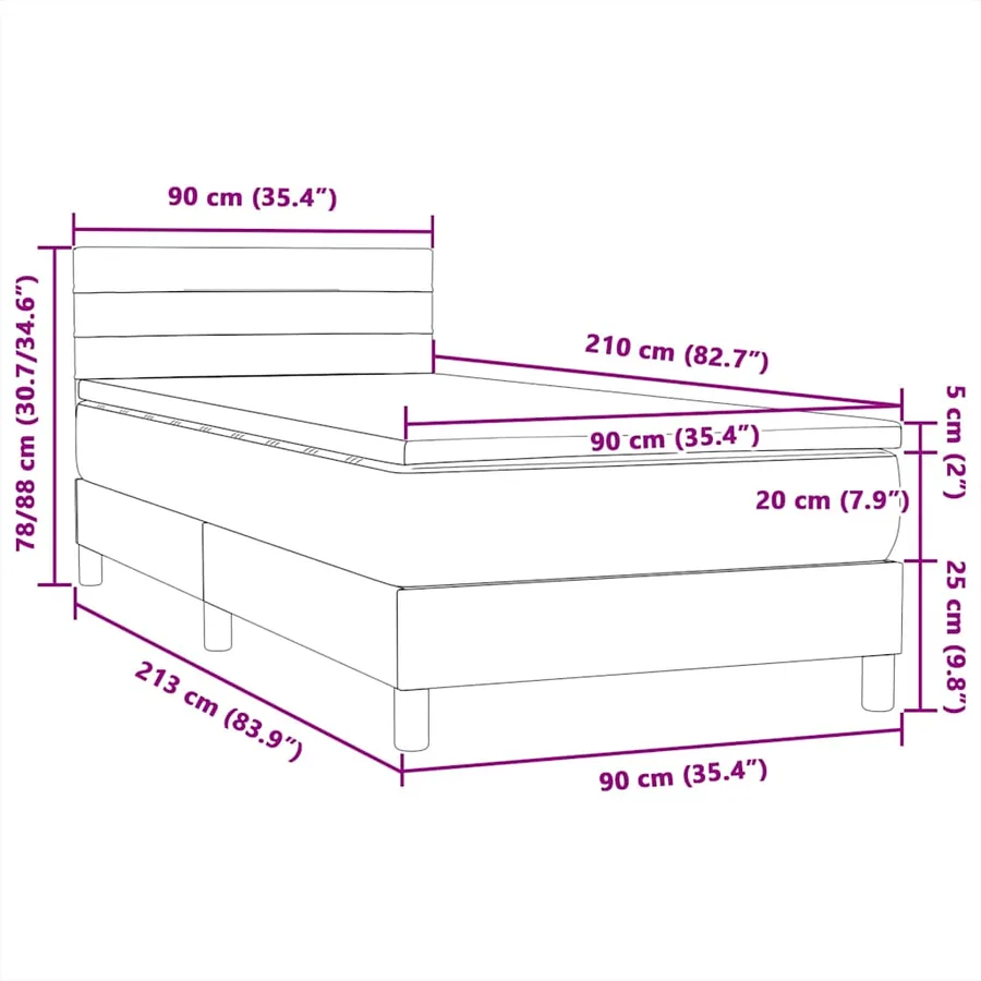 Sommier à lattes de lit et matelas vert foncé 90x210 cm velours - 12