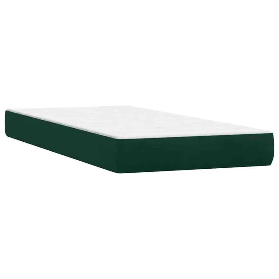Sommier à lattes de lit et matelas vert foncé 90x210 cm velours - 6