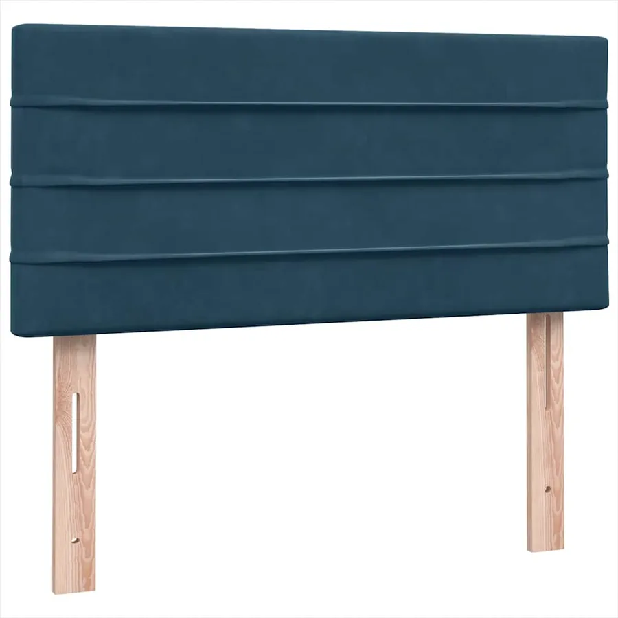 Sommier à lattes de lit et matelas bleu foncé 90x210 cm velours - 7