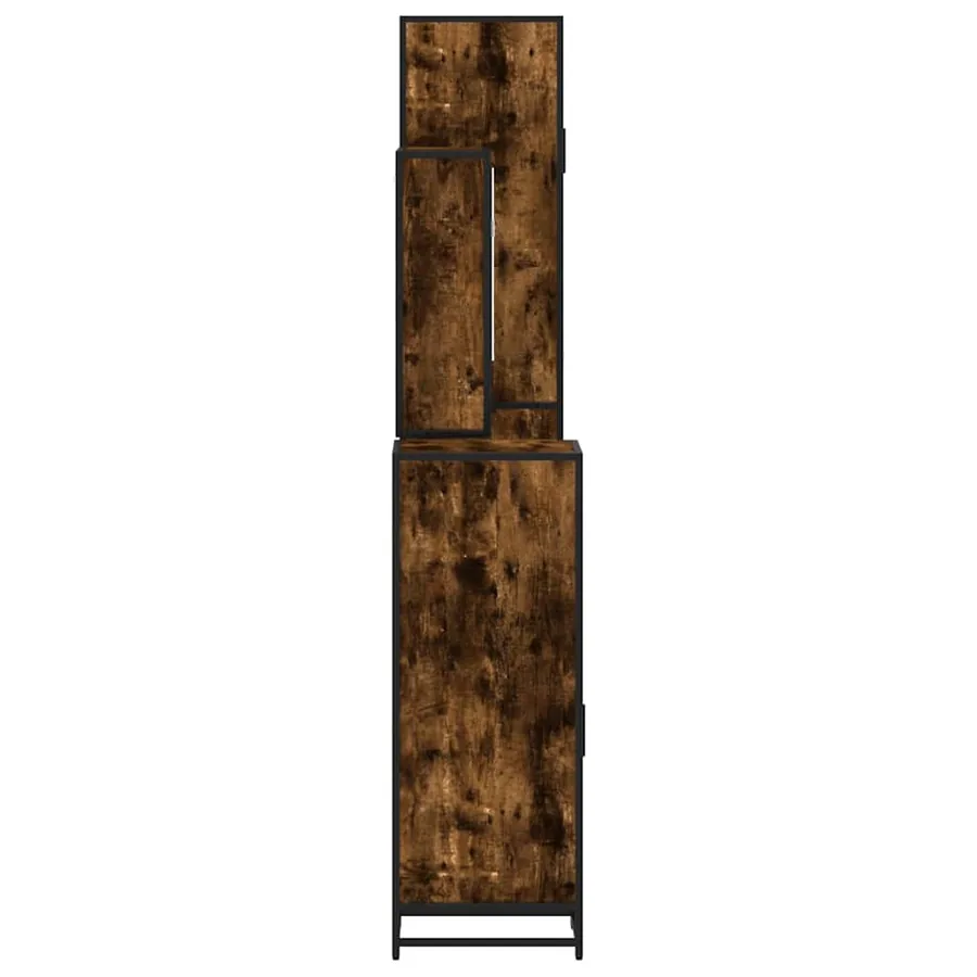 Ensemble meubles salle de bain 4 pcs chêne fumé bois ingénierie - 7