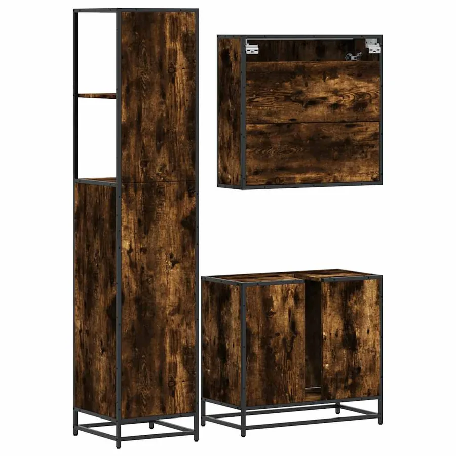 Ensemble de meubles de salle de bain 3 pcs Chêne fumé - 7