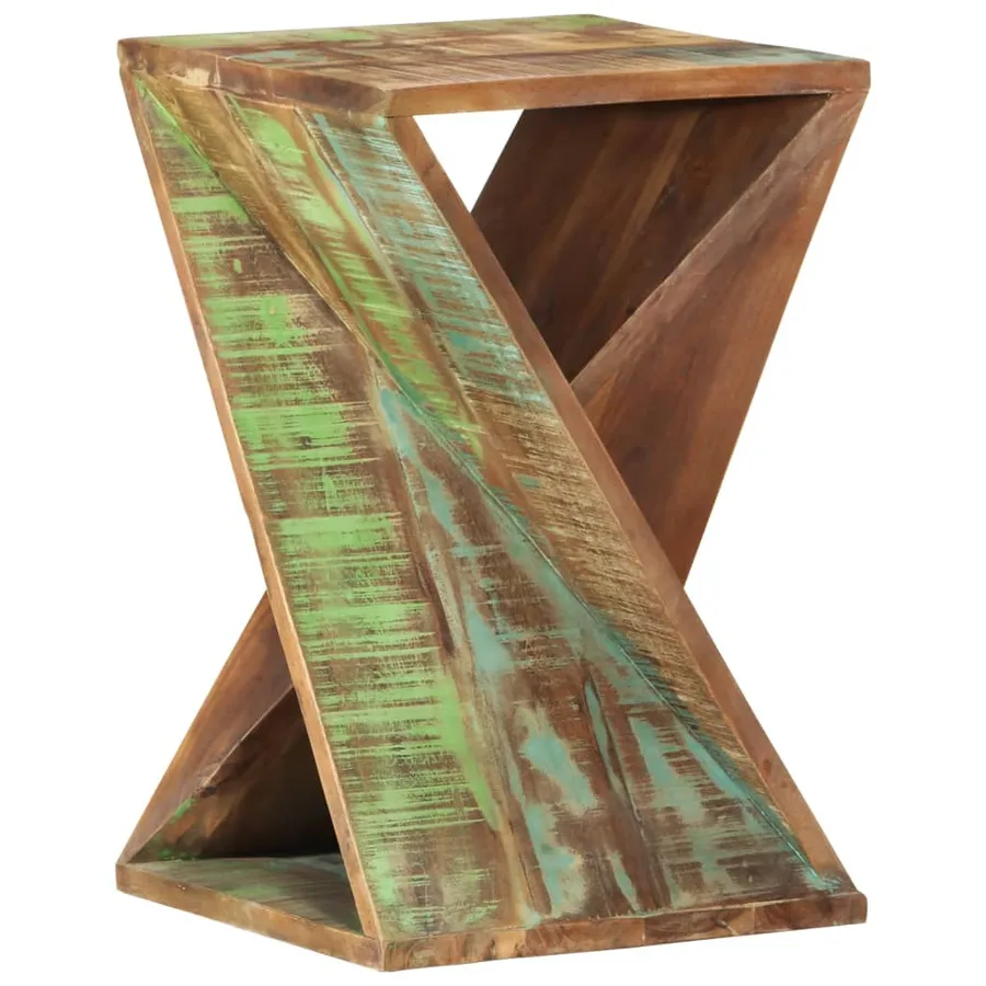 Table d'appoint 35x35x55 cm Bois massif de récupération - 11