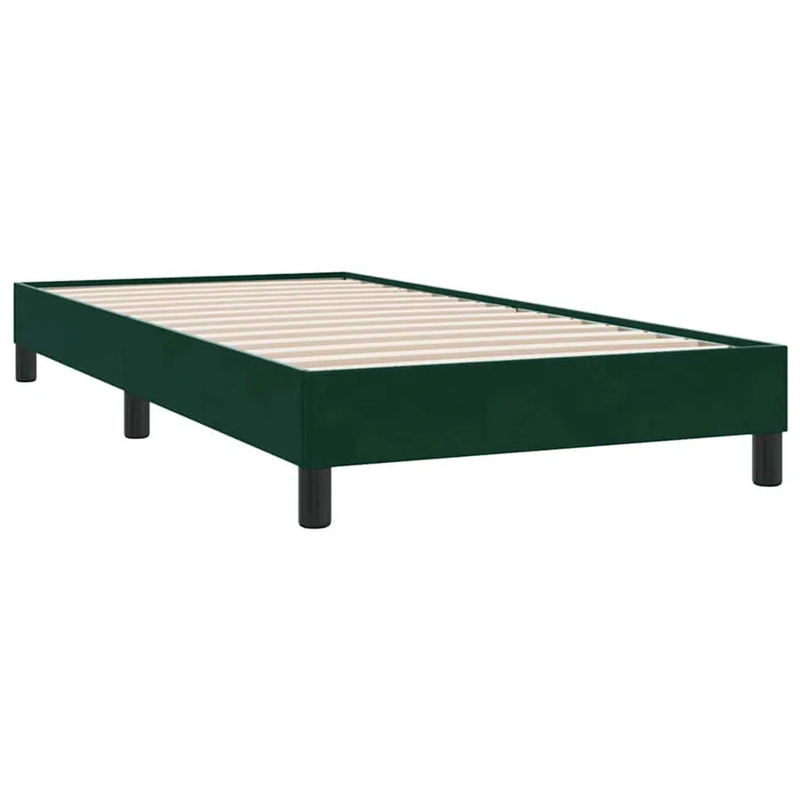 Sommier à lattes de lit et matelas et LED vert foncé 90x210 cm velours - 6
