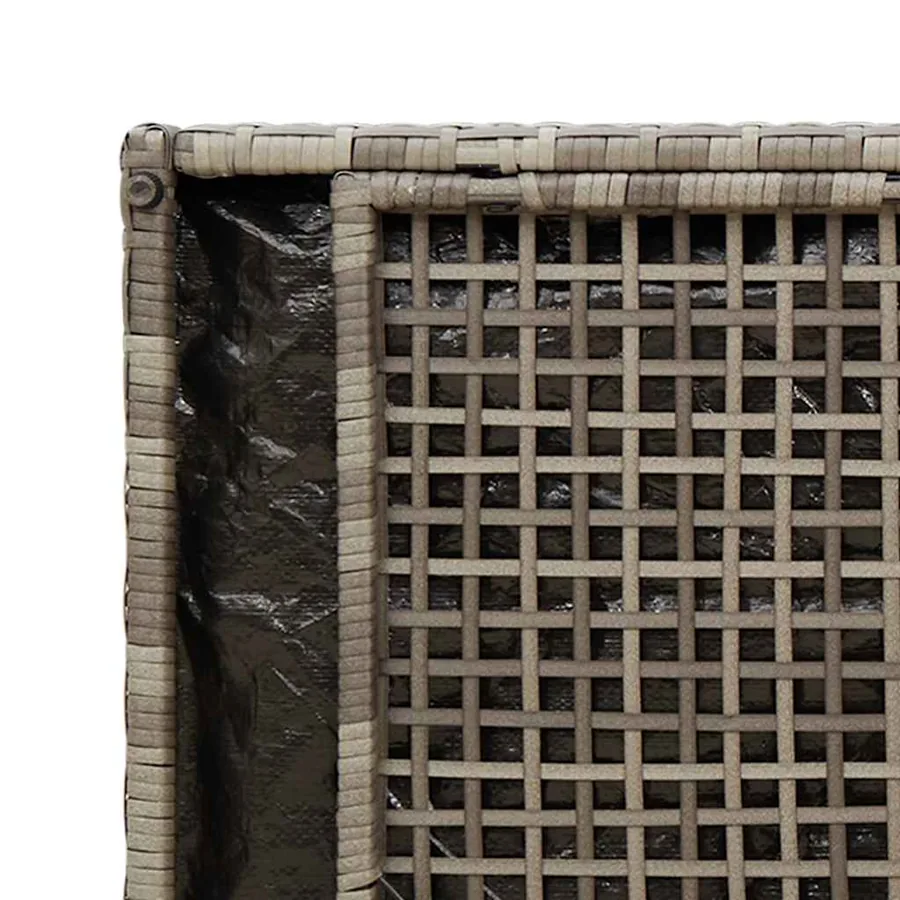 Banc de rangement extérieur coussin gris 100 cm résine tressée - 10