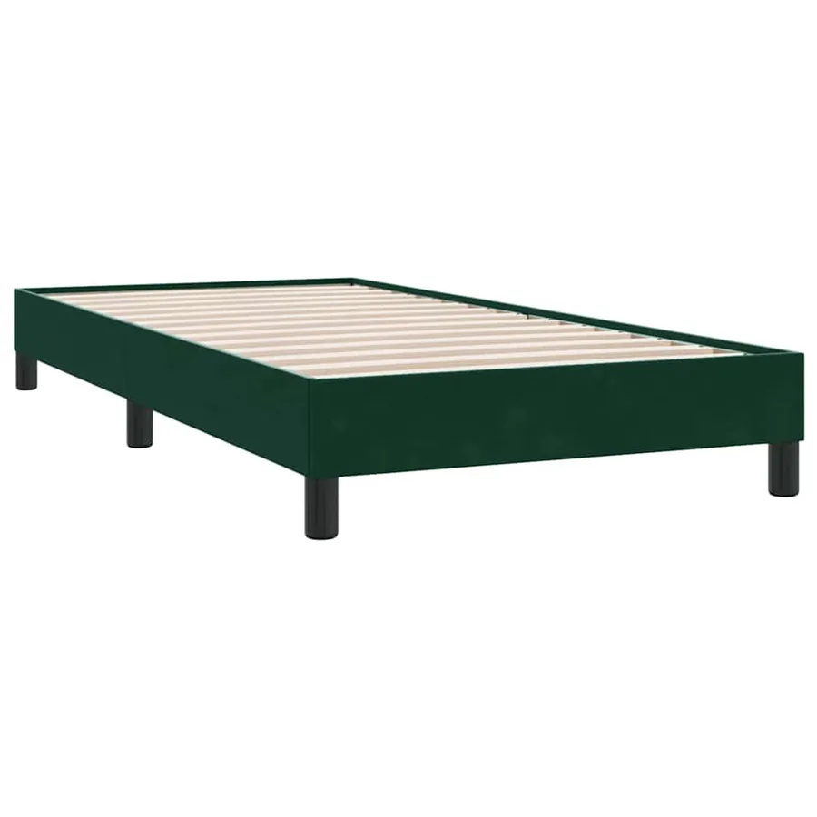 Sommier à lattes de lit et matelas vert foncé 90x210 cm velours - 5