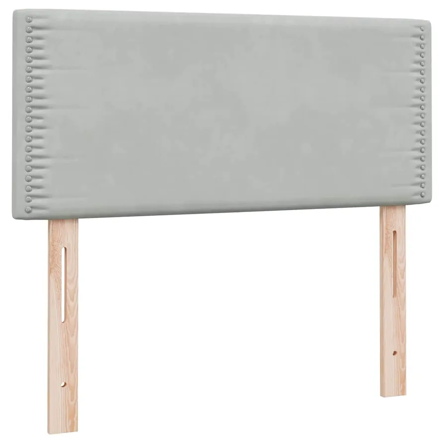 Sommier à lattes de lit et matelas gris clair 80x220 cm velours - 6