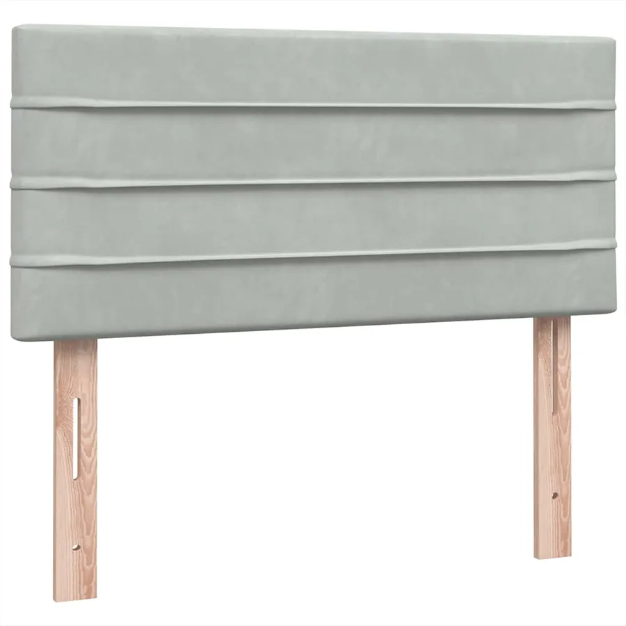 Sommier à lattes de lit et matelas et LED gris clair 80x220 cm velours - 8