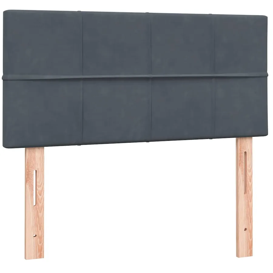 Sommier à lattes de lit et matelas gris foncé 80x210 cm velours - 7