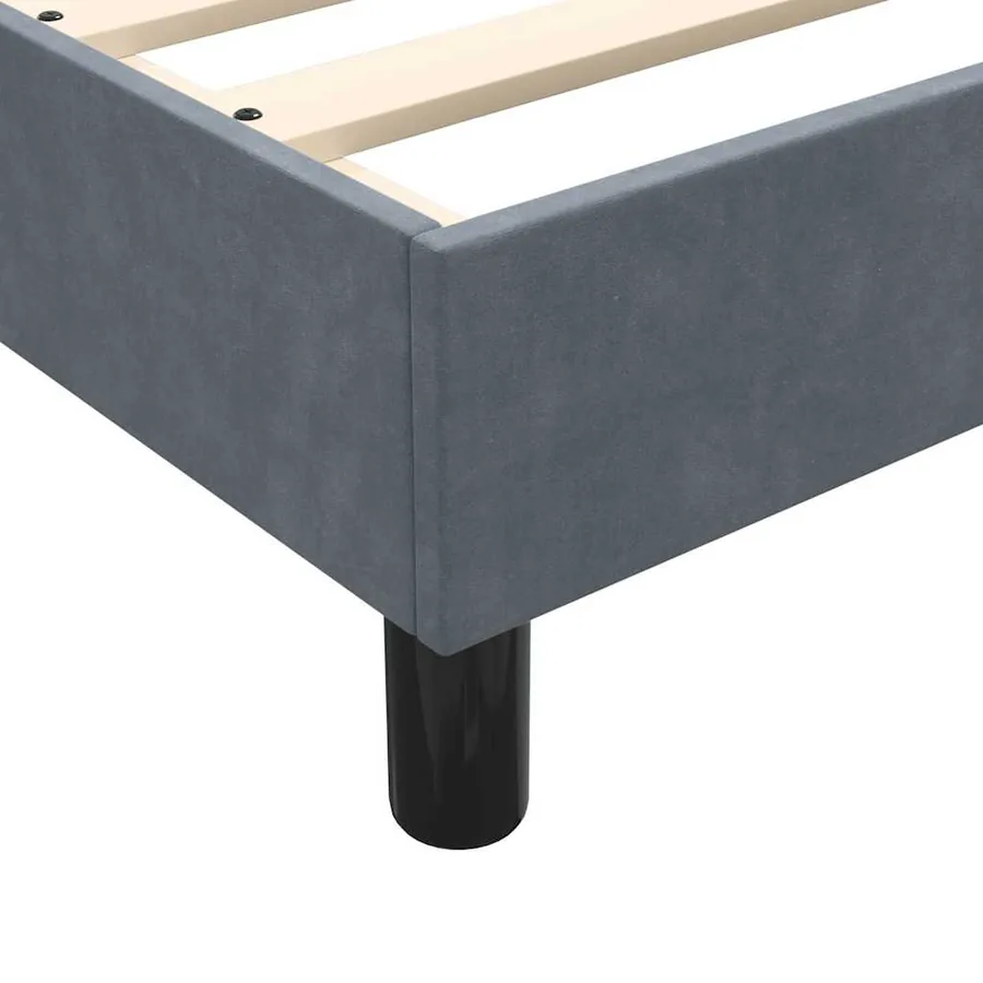 Sommier à lattes de lit et matelas et LED gris foncé 80x210 cm velours - 11