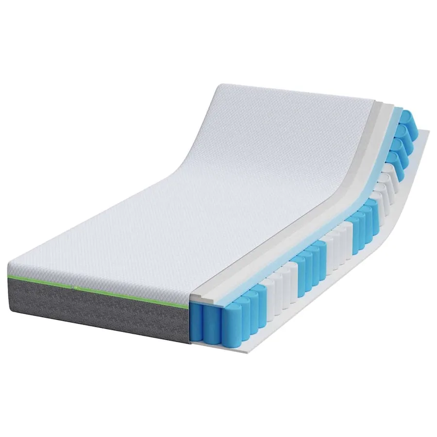 Matelas Blanc et Gris 90 x 190 cm Tissu jacquard - 3