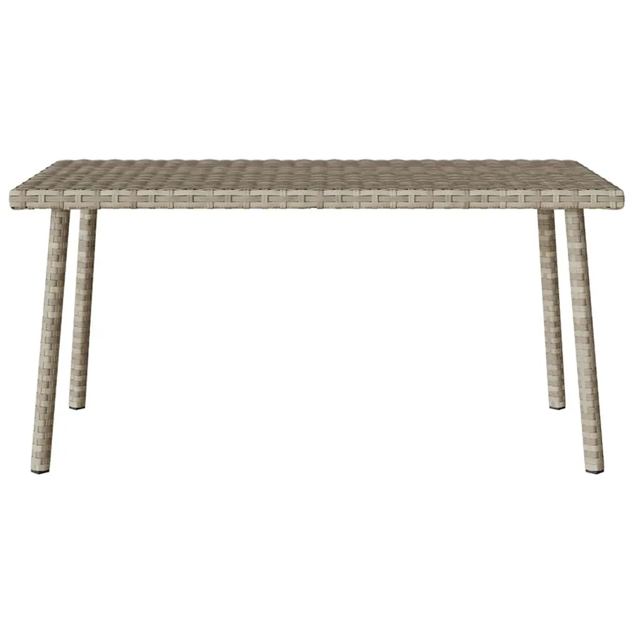 Table basse de jardin rectangulaire gris clair résine tressée - 4