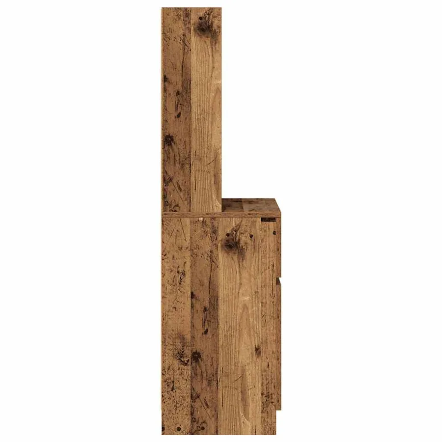 Table de chevet vieux bois 39x35x125 cm bois d’ingénierie - 7