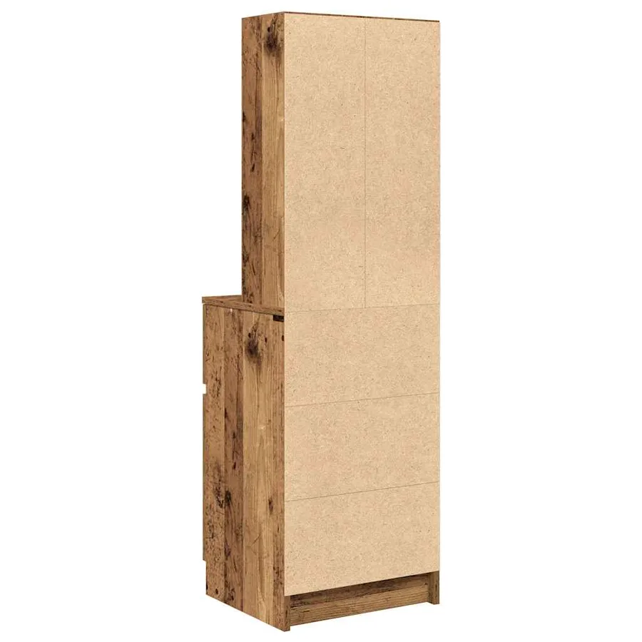Table de chevet vieux bois 39x35x125 cm bois d’ingénierie - 8