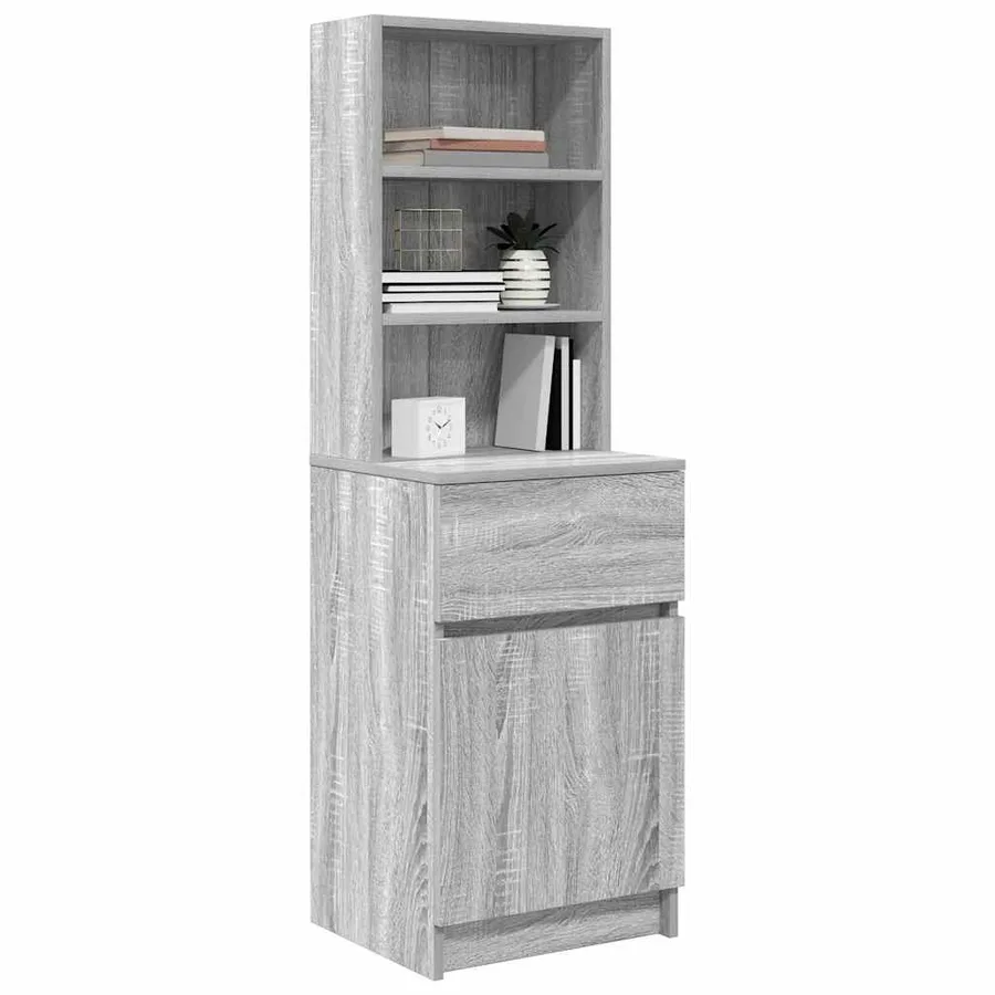 Table de chevet sonoma gris 39x35x125 cm bois d’ingénierie - 4