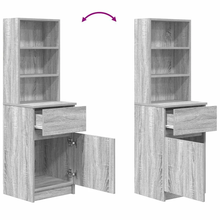 Table de chevet sonoma gris 39x35x125 cm bois d’ingénierie - 9